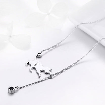 925 Sterling Silver Necklace with 1.4x2.5 cm silhouette pendant, 38-45 cm chain, Bids.com on Tampa Home & Garden Store