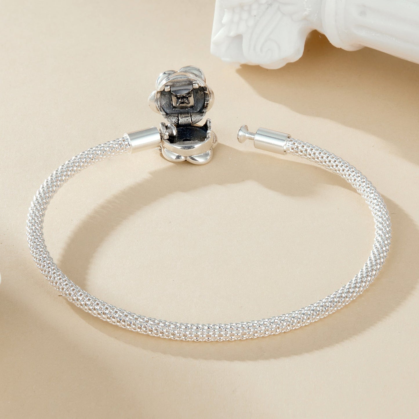 Bracelet 925 sterling silver with oxidized finish and CZ, 17.0 cm snake chain by Bids.com on Tampa Home & Garden Store