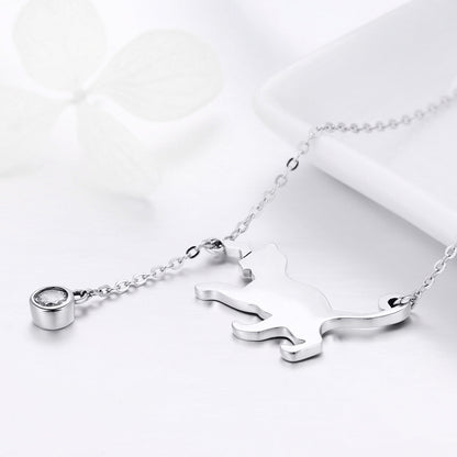 Necklace: 925 Sterling Silver cat silhouette pendant on 38–45cm chain by Bids.com on Tampa Home & Garden Store