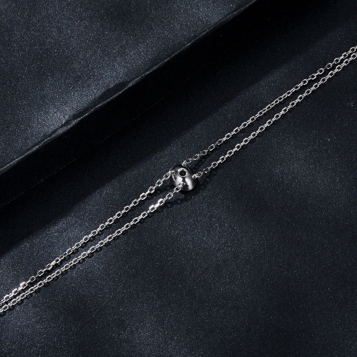 925 Sterling Silver Moissanite Bracelet for Women by Bids.com, white gold plated double chain on Tampa Home & Garden Store