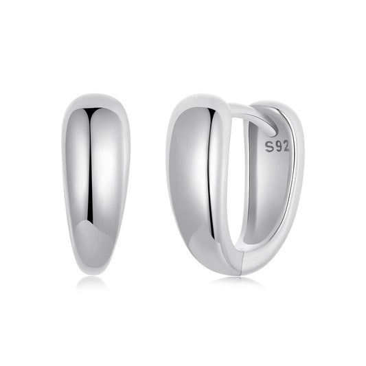 Hoop earrings 12x5mm, 925 sterling silver oxidized pair for women by Bids.com on Tampa Home & Garden Store