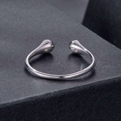 Ring 925 sterling silver moissanite open cuff, size E, by Bids.com on Tampa Home & Garden Store