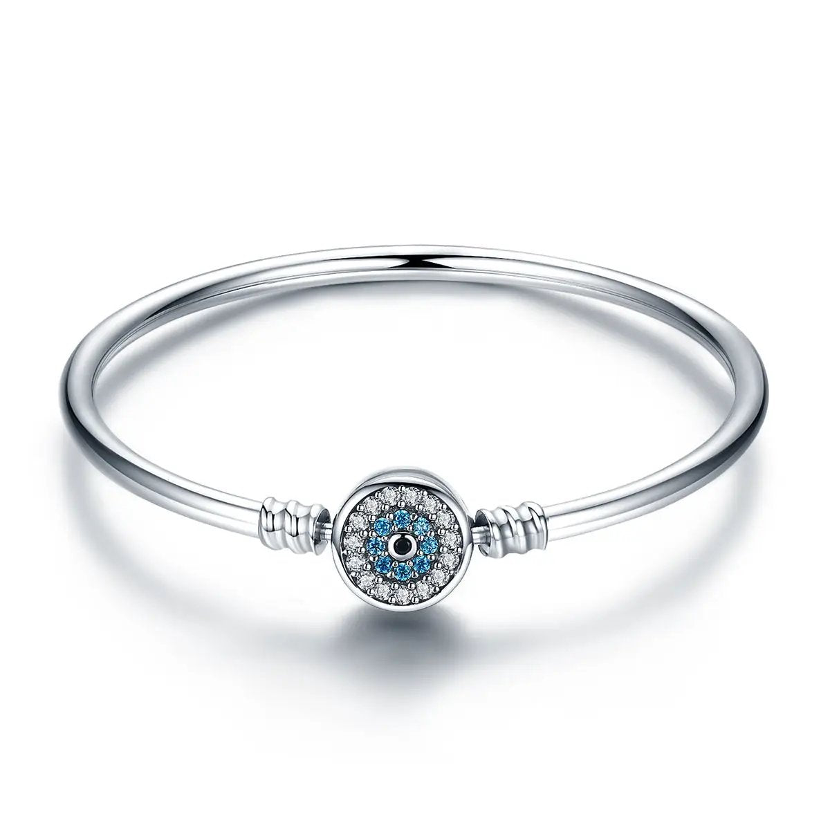 925 Sterling Silver Bracelet with round pavé crystal charm and blue stones by Bids.com on Tampa Home & Garden Store