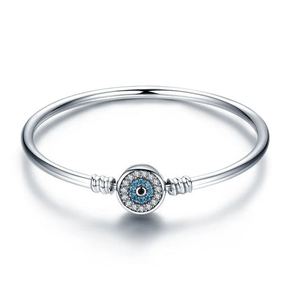 925 Sterling Silver Bracelet with round pavé crystal charm and blue stones by Bids.com on Tampa Home & Garden Store