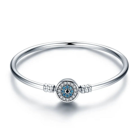 925 Sterling Silver Bracelet with round pavé crystal charm and blue stones by Bids.com on Tampa Home & Garden Store
