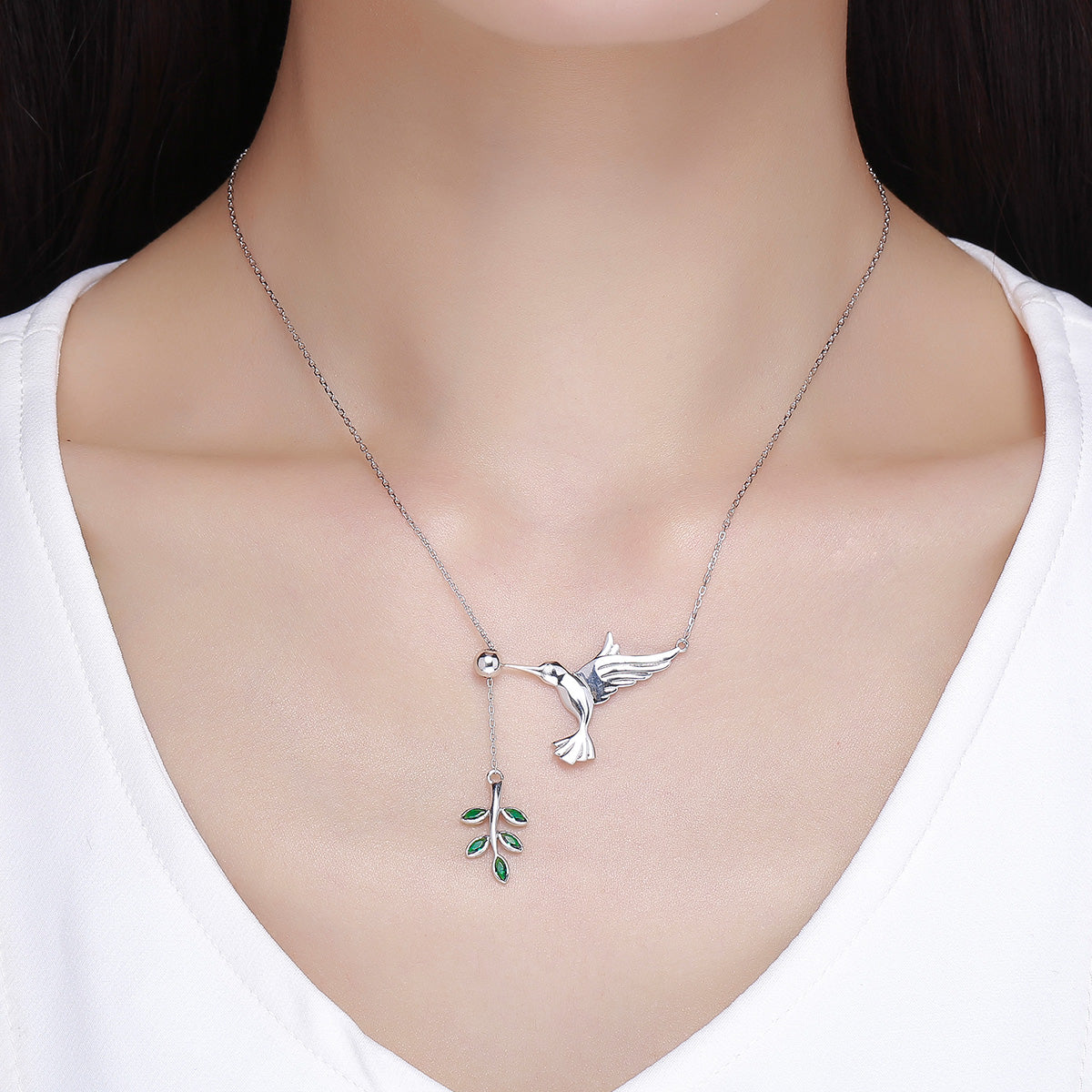 925 Sterling Silver Necklace with Bird and Leaves design, by Bids.com on Tampa Home & Garden Store