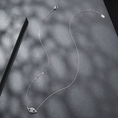 925 Sterling Silver Moissanite Necklace teardrop pendant, 40+5 cm chain, for Women, by Bids.com on Tampa Home & Garden Store