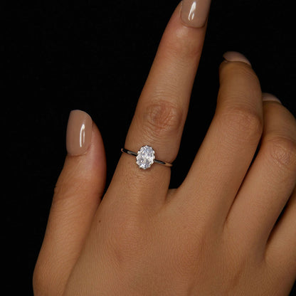 Sterling silver moissanite ring, 1ct, slim 1.6mm band, women's size 6 by Bids.com on Tampa Home & Garden Store