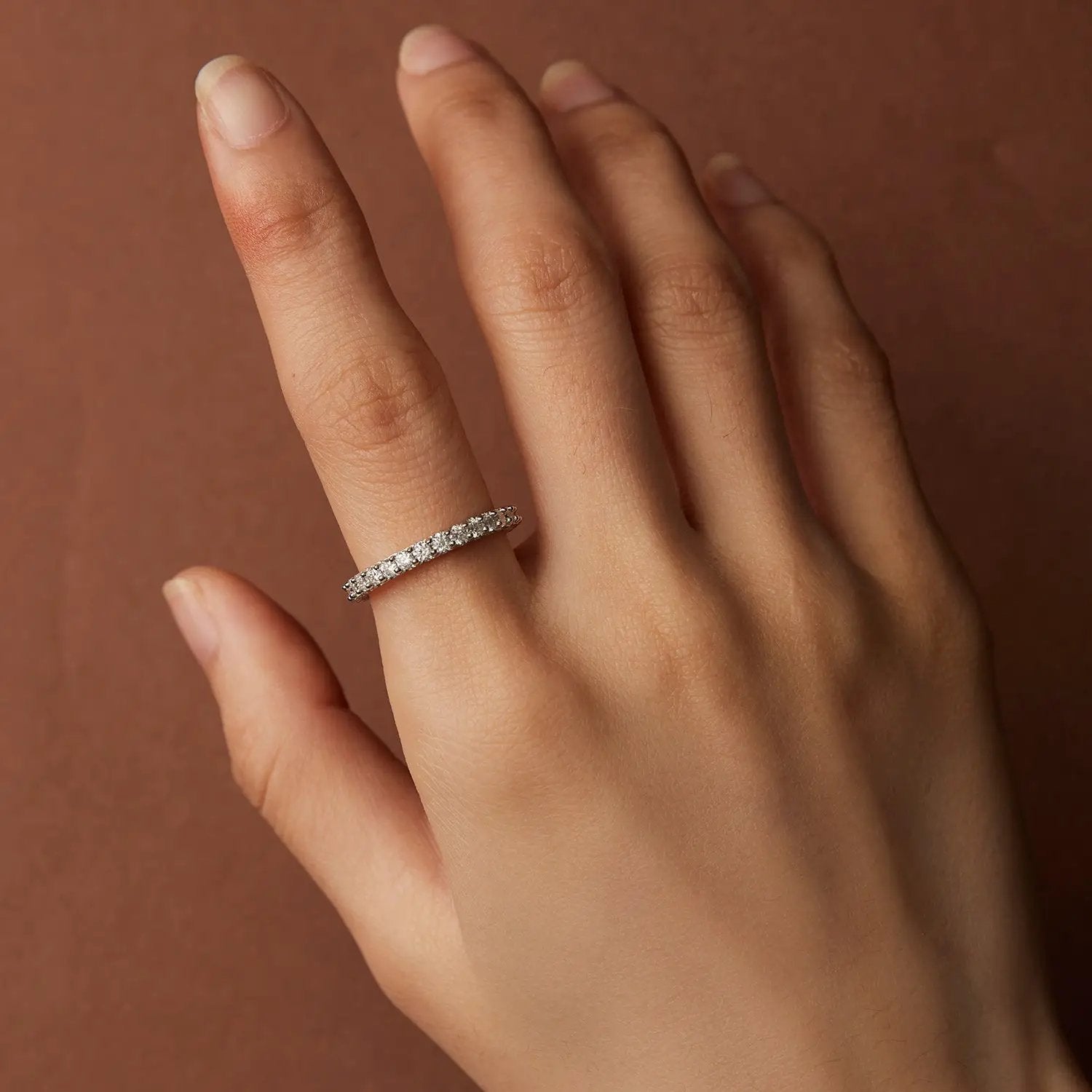 925 sterling silver moissanite ring with pave band, size 6, Bids.com on Tampa Home & Garden Store