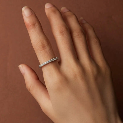 925 sterling silver moissanite ring with pave band, size 6, Bids.com on Tampa Home & Garden Store