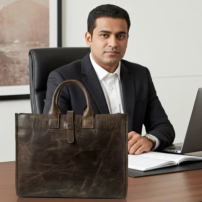 Full-Grain Crazy Horse Leather Briefcase