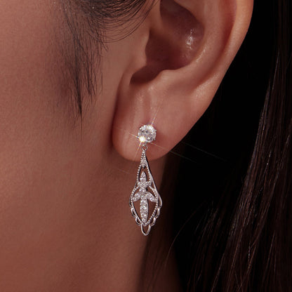 Earrings 925 silver 0.50ct moissanite stud, white gold plated, Bids.com drop on Tampa Home & Garden Store