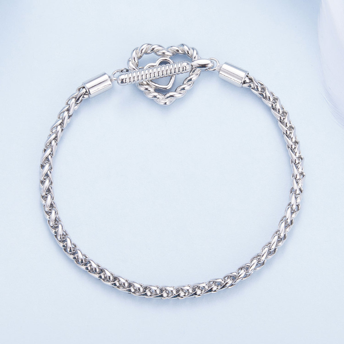 Bracelet 925 sterling silver 3.0mm plated platinum, women's size 17, brand Bids.com on Tampa Home & Garden Store