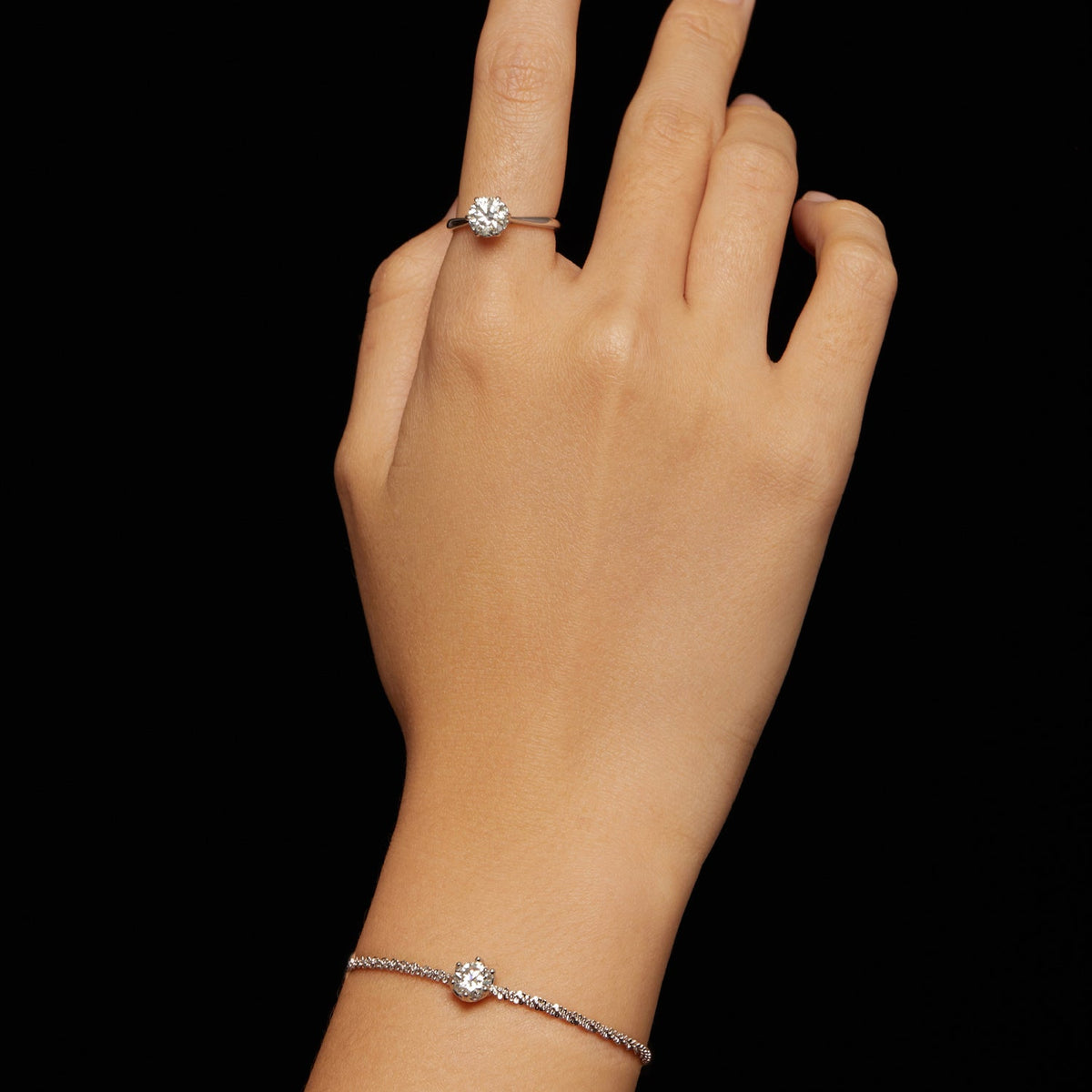 Bracelet 925 Sterling Silver 1ct Moissanite centerpiece with pave band for Women by Bids.com on Tampa Home & Garden Store