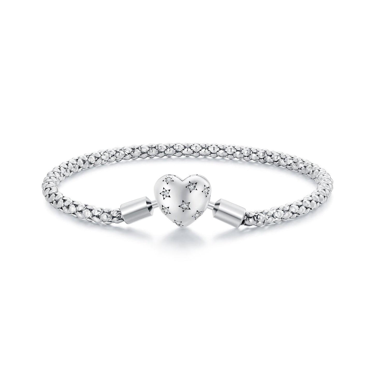 Sterling silver oxidized bracelet with heart charm and CZ accents, 17.0 size by Bids.com on Tampa Home & Garden Store