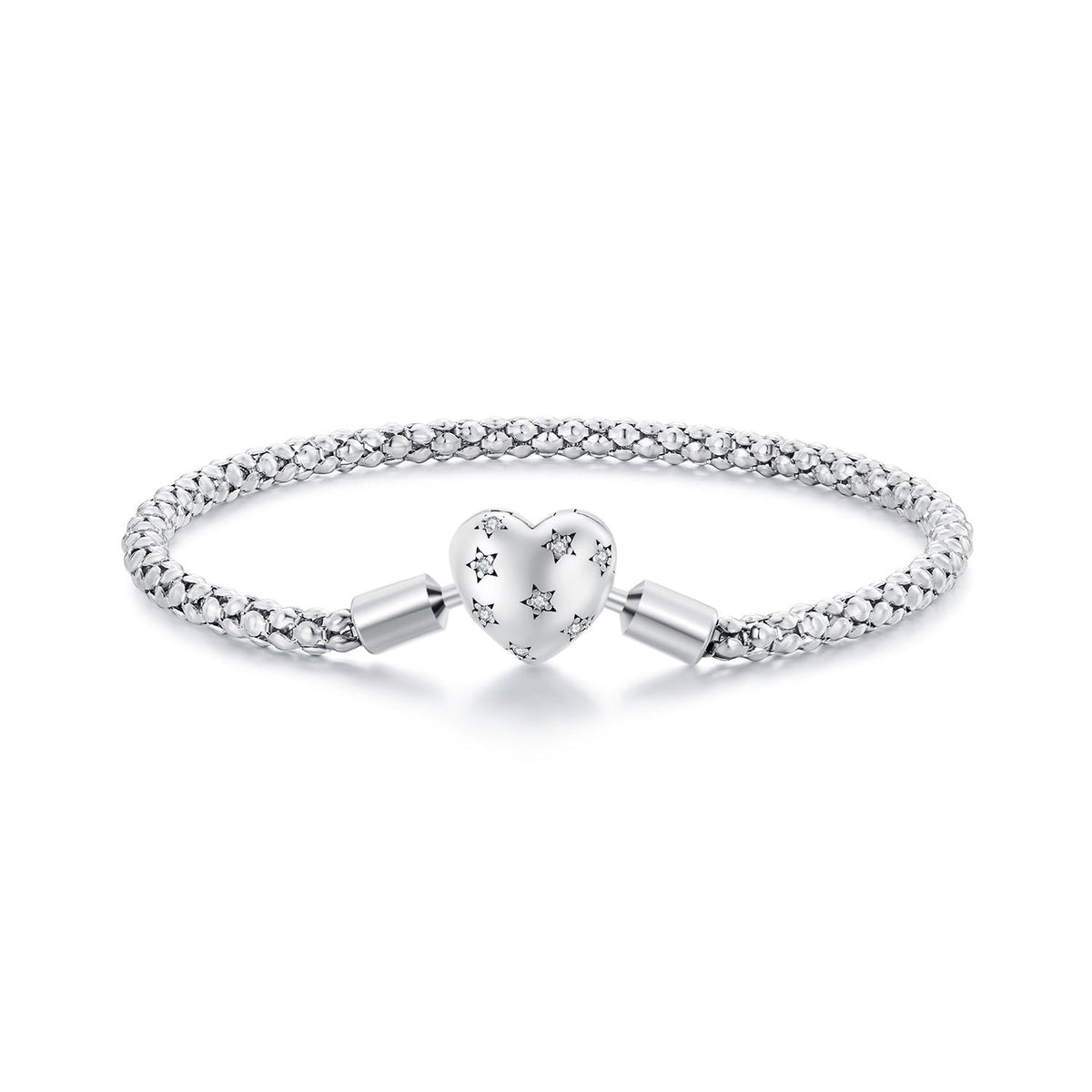 Sterling silver oxidized bracelet with heart charm and CZ accents, 17.0 size by Bids.com on Tampa Home & Garden Store