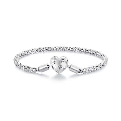 Sterling silver oxidized bracelet with heart charm and CZ accents, 17.0 size by Bids.com on Tampa Home & Garden Store