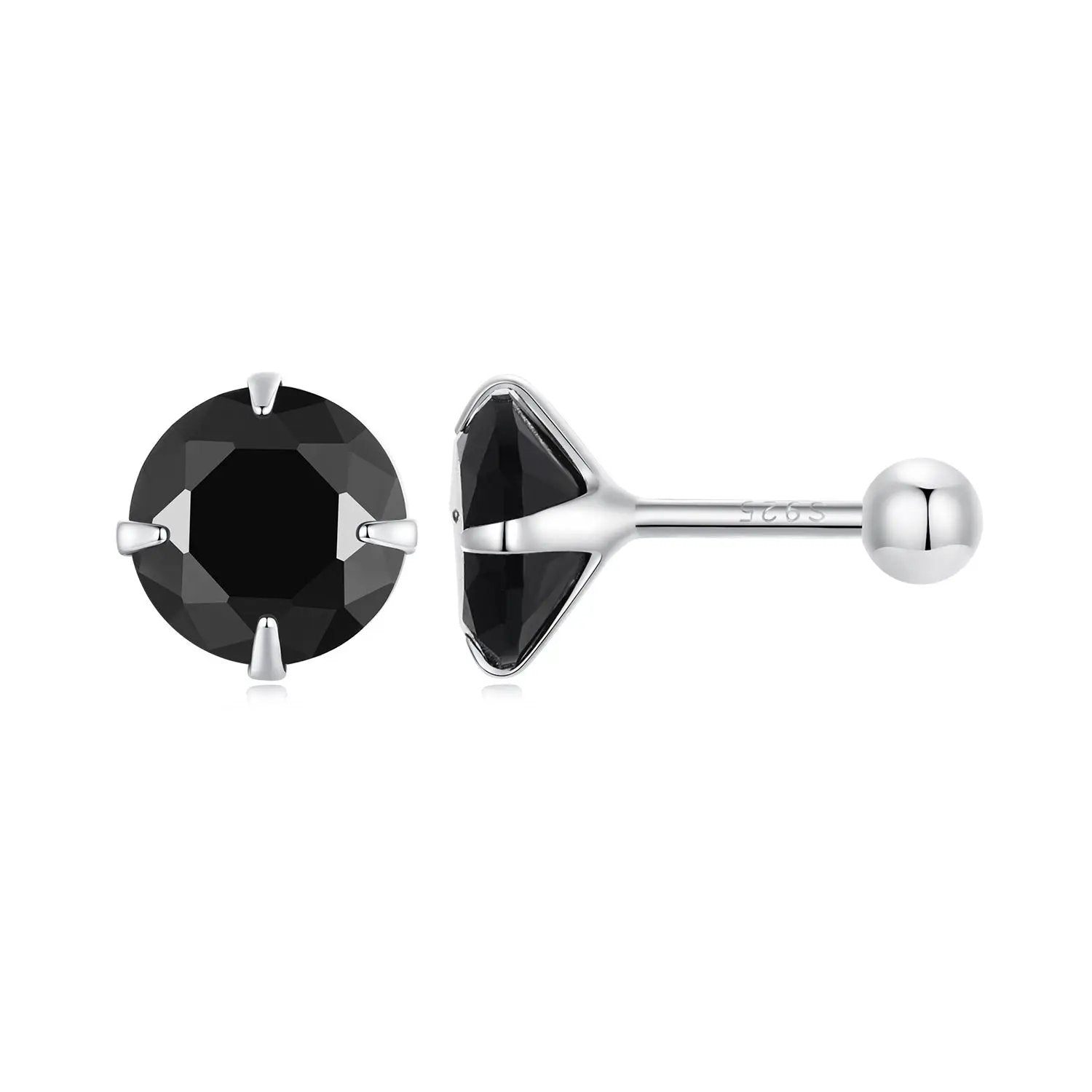 925 Sterling Silver Pavé CZ Earrings for Women black stones by Bids.com on Tampa Home & Garden Store