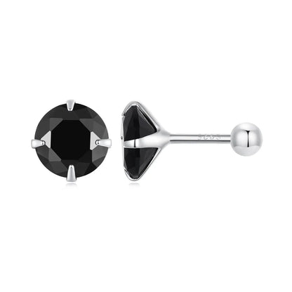 925 Sterling Silver Pavé CZ Earrings for Women black stones by Bids.com on Tampa Home & Garden Store