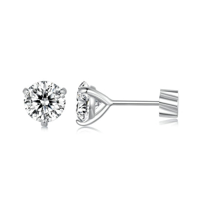 Moissanite stud earrings by Bids.com, 925 sterling silver, white gold plated, 0.7cm pair on Tampa Home & Garden Store
