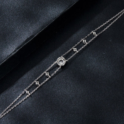 Bracelet 925 Sterling Silver 5.0mm moissanite centerpiece CZ accents, white gold plating on Tampa Home & Garden Store