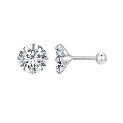 Earrings 925 Sterling Silver Pavé CZ by Bids.com, round stud with prong setting on Tampa Home & Garden Store