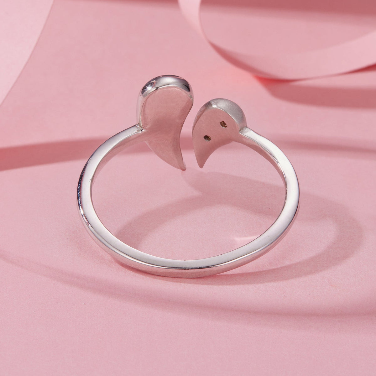 925 Sterling Silver Ring by Bids.com with white gold plating and CZ pendant twin-heart design on Tampa Home & Garden Store