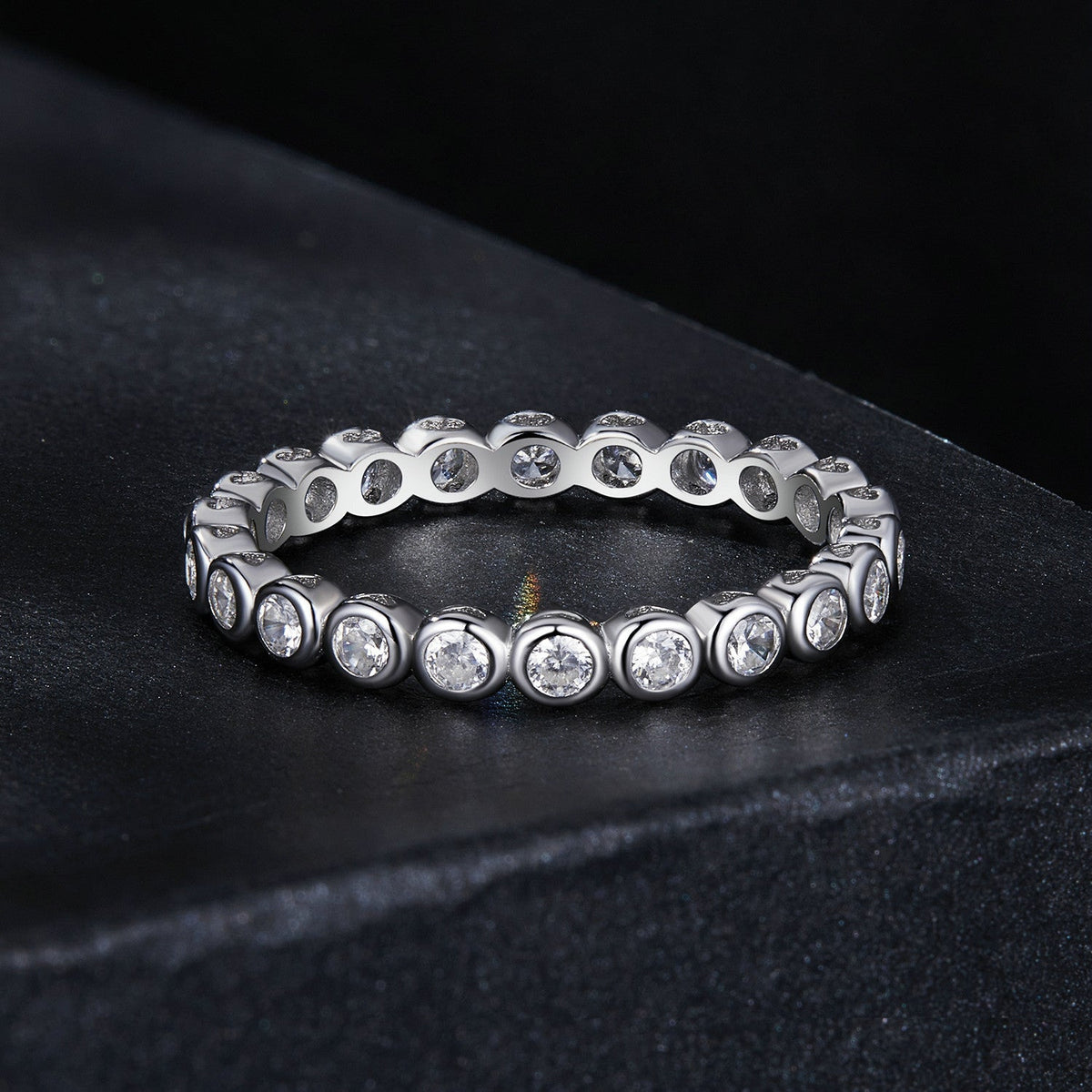 Sterling silver 2mm moissanite ring for women, size 7, brand Bids.com on Tampa Home & Garden Store