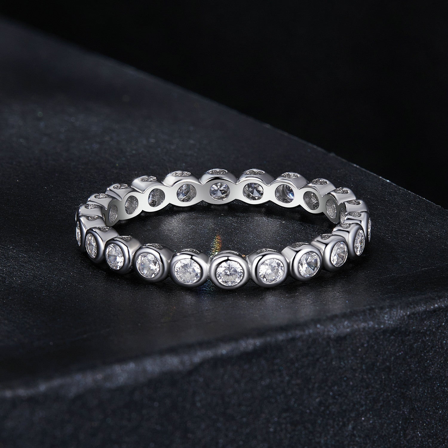 Sterling silver 2mm moissanite ring for women, size 7, brand Bids.com on Tampa Home & Garden Store