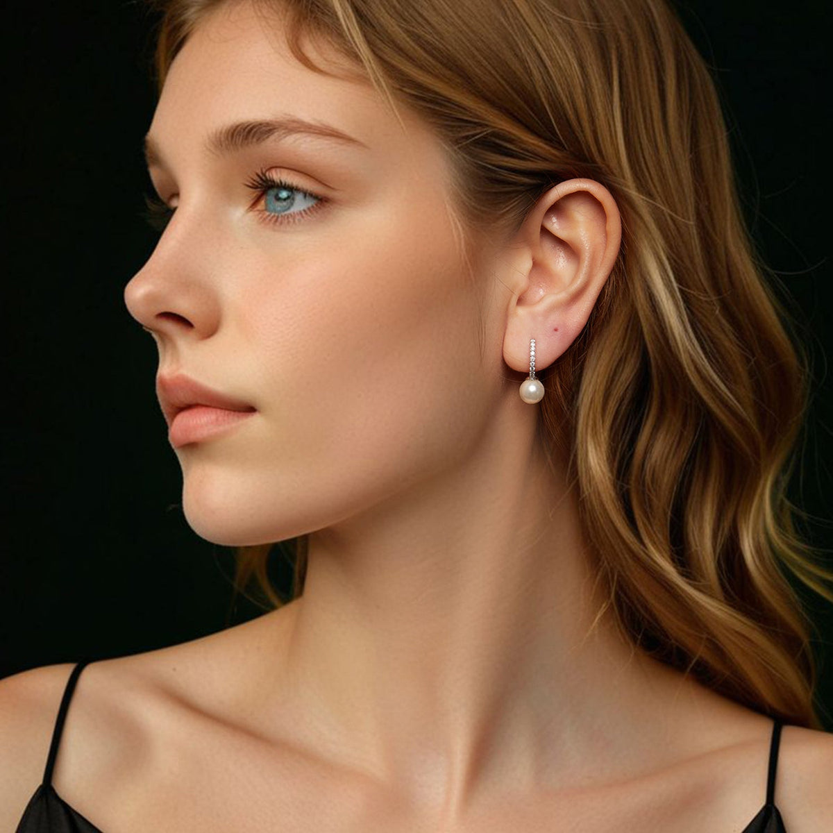 925 Sterling Silver Moissanite 0.15ct drop earrings with shell pearl by Bids.com on Tampa Home & Garden Store