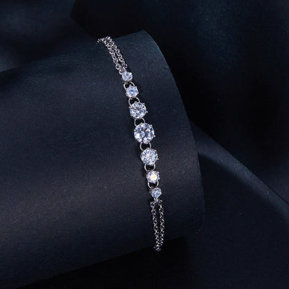 Moissanite bracelet 5MM in 925 sterling silver, women's jewelry by Bids.com with round stones on Tampa Home & Garden Store