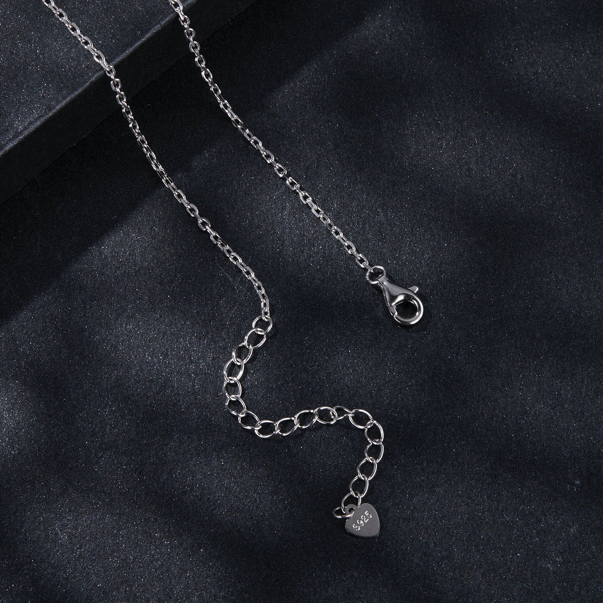 925 Sterling Silver Moissanite Necklace with CZ, 400mm chain, heart pendant on Tampa Home & Garden Store