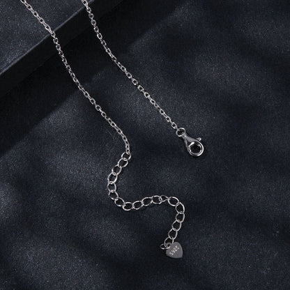 925 Sterling Silver Moissanite Necklace with CZ, 400mm chain, heart pendant on Tampa Home & Garden Store