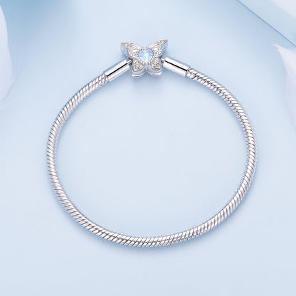 Bracelet 925 Sterling Silver Moonstone with butterfly pavé wings, 17 cm, Bids.com on Tampa Home & Garden Store