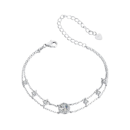 Bracelet, 925 with 5.0mm moissanite centerpiece, CZ accents, white gold plated Bids.com on Tampa Home & Garden Store