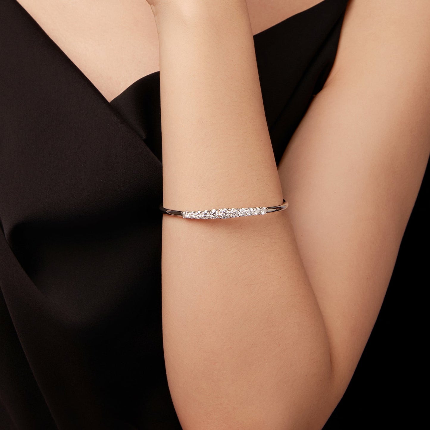 Bracelet 925 sterling silver & moissanite, white gold plated, 0.5cm stones by Bids.com on Tampa Home & Garden Store