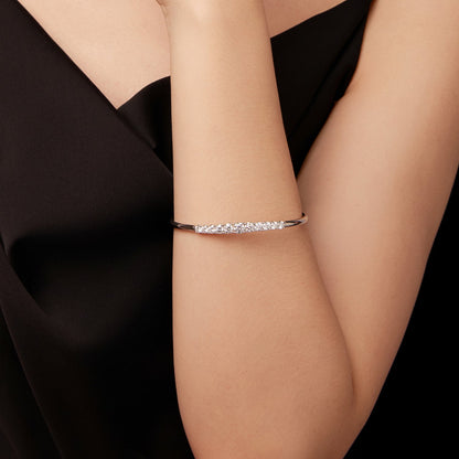 Bracelet 925 sterling silver & moissanite, white gold plated, 0.5cm stones by Bids.com on Tampa Home & Garden Store