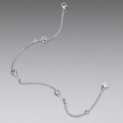 925 Sterling Silver pavé CZ bracelet, 21cm, white gold plated, by Bids.com on Tampa Home & Garden Store