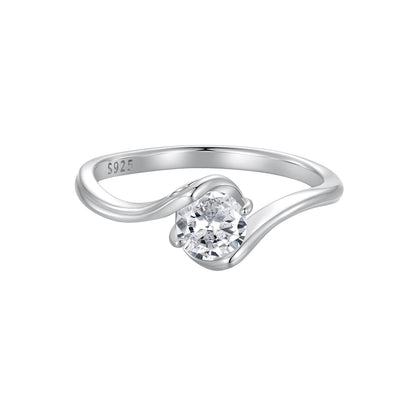 Ring 925 silver twist-band moissanite center stone, women's ring by Bids.com on Tampa Home & Garden Store
