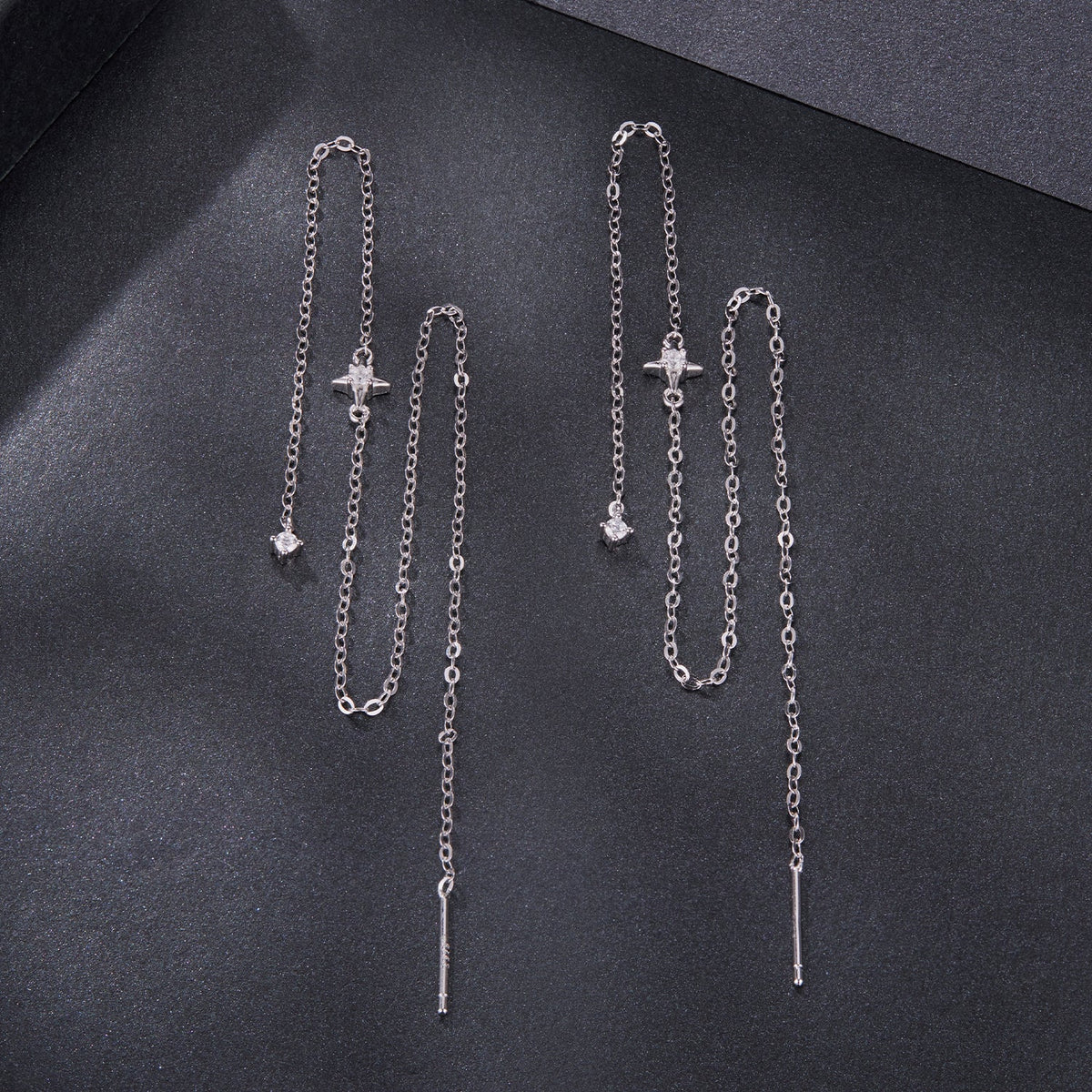 Pair of 925 Sterling Silver plated moissanite drops, 7cm, by Bids.com on Tampa Home & Garden Store