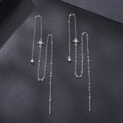 Pair of 925 Sterling Silver plated moissanite drops, 7cm, by Bids.com on Tampa Home & Garden Store