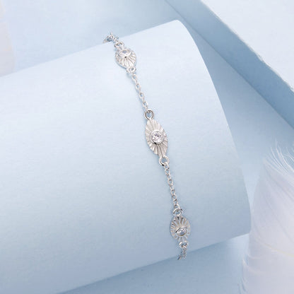 Bracelet 925 Sterling Silver white gold plated with CZ pendants for Women by Bids.com on Tampa Home & Garden Store
