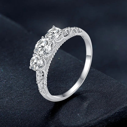 925 Sterling Silver Moissanite Pave Setting Ring size 6 for Women by Bids.com on Tampa Home & Garden Store