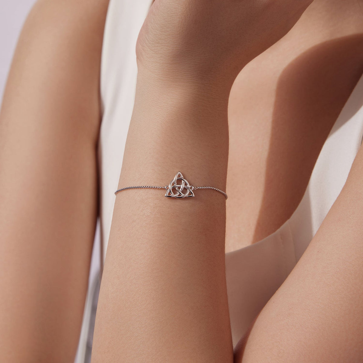 Bracelet 925 Sterling Silver White Gold Plated with Celtic knot, 15+6cm, women's Bids.com on Tampa Home & Garden Store