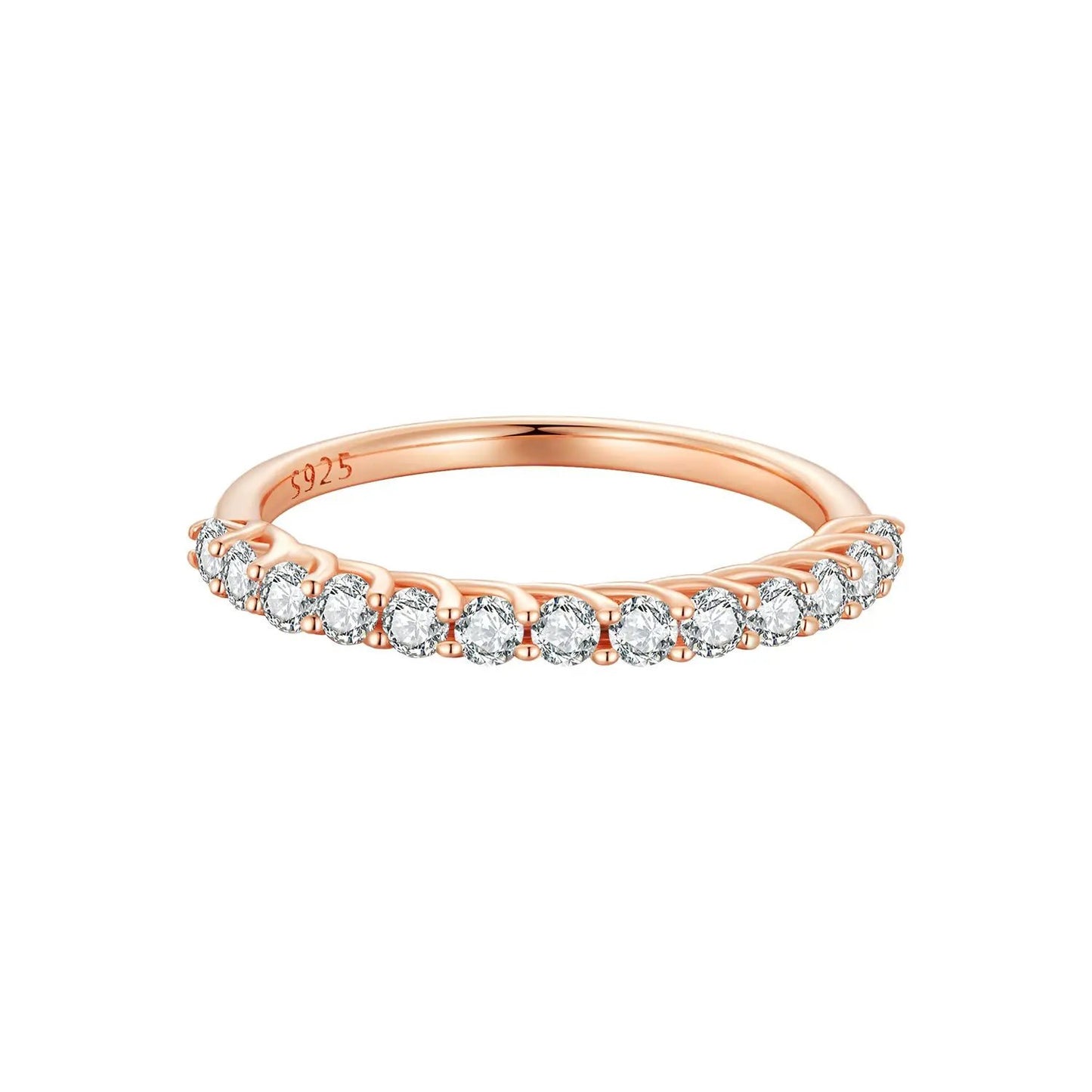 Rose gold 925 sterling silver moissanite ring with 0.03ct stones, size 6 on Tampa Home & Garden Store