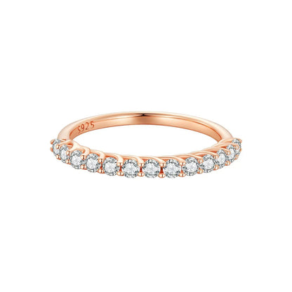 Rose gold 925 sterling silver moissanite ring with 0.03ct stones, size 6 on Tampa Home & Garden Store