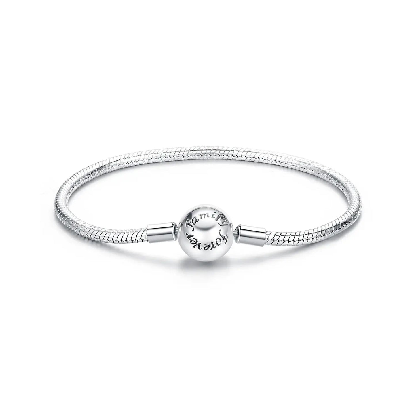 Sterling silver bracelet for women with oxidized finish and engraved family forever bead on Tampa Home & Garden Store