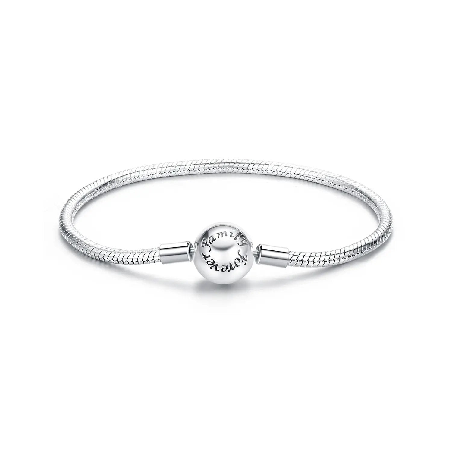 Sterling silver bracelet for women with oxidized finish and engraved family forever bead on Tampa Home & Garden Store