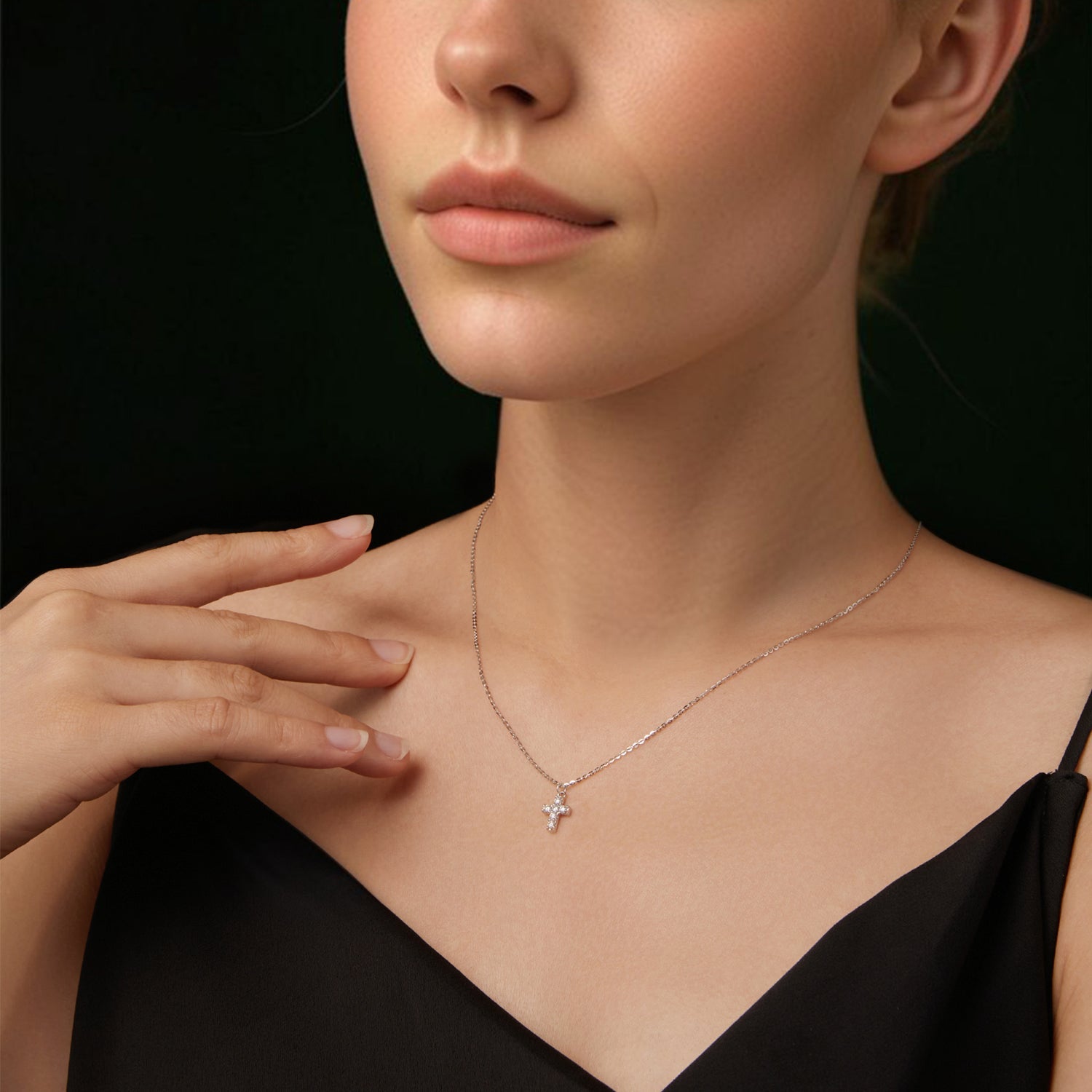 925 Sterling Silver Moissanite Cross Pendant Necklace 40+5cm for Women, Bids.com on Tampa Home & Garden Store