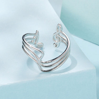 925 sterling silver plated adjustable women's ring with flowing multi-band design on Tampa Home & Garden Store